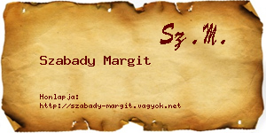 Szabady Margit névjegykártya