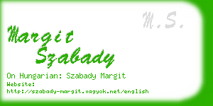 margit szabady business card